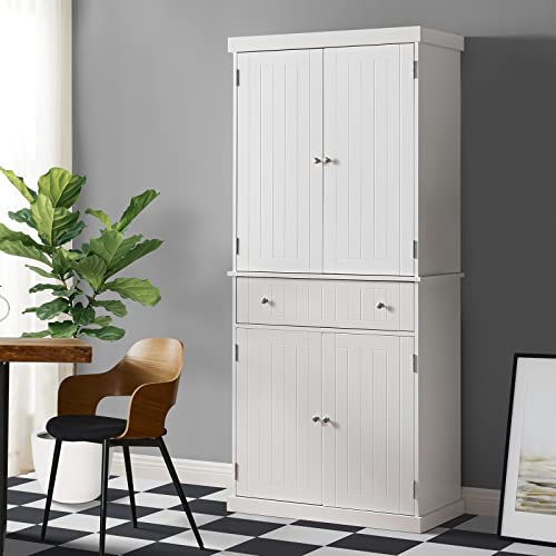 Cupboard Tall Freestanding with Doors and Adjustable Shelves