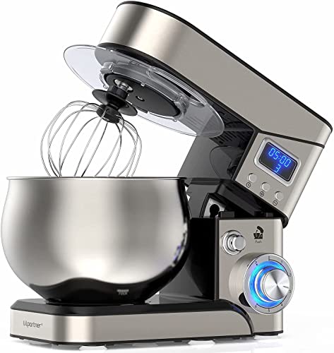 1200W Stainless Steel Mixer 5.3-QT LCD Display Food Mixer