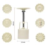 Bezall 50g Mooncake Mould with 6 Flower Stamps | DIY Mid-Autumn Cookie Press - Image 2