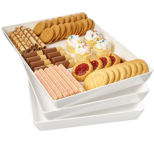 Plastic Stackable Serving Tray in White