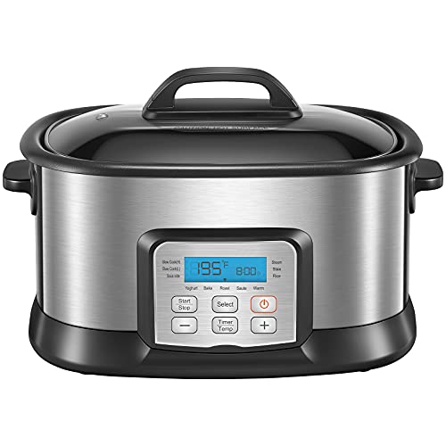 Slow Cooker Nonstick Pot with Adjustable Temp & Time