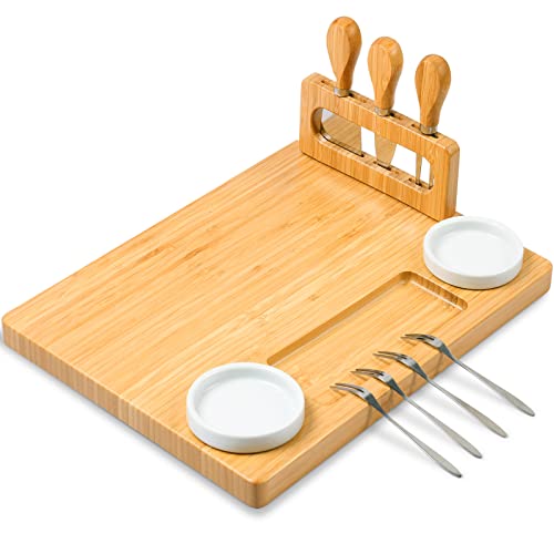 ROYAMY Bamboo Cheese Board Set