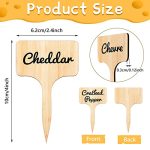 ELEGANT SET: Contains eight black oval slate cheese labels - Image 2