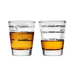 Beautyflier Pack of 2 Cocktail Wine Jigger Clear Glass