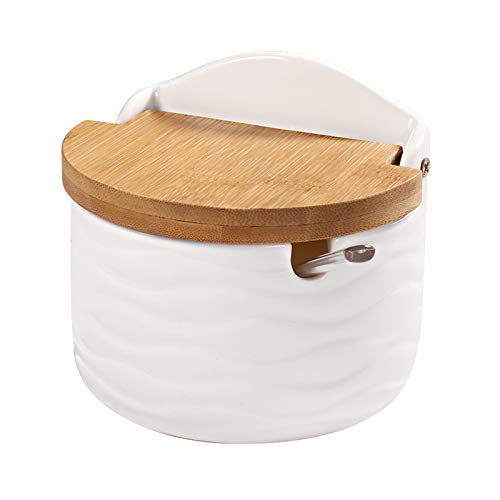 Sugar Bowl, 77L Ceramic Sugar Bowl with Sugar Spoon