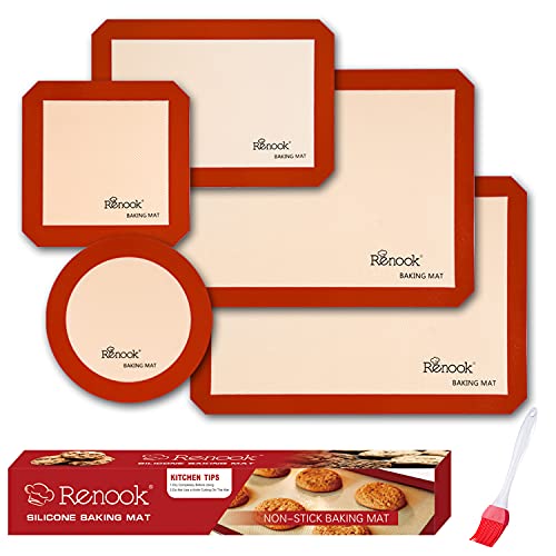 RENOOK Silicone Baking Mats Set of 5