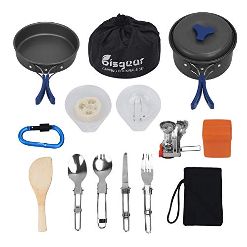 Camping Cookware Stove Carabiner Folding Spork Set