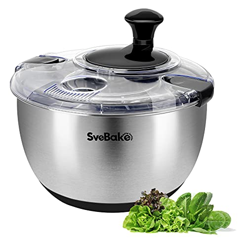 SveBake Salad Spinner Stainless Steel Large