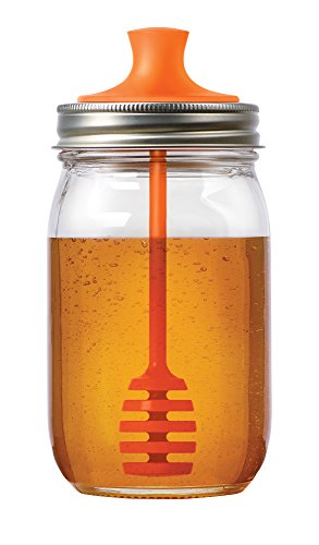 Jarware Honey Dipper Lid for Regular Mouth Mason Jars