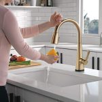 Delta Faucet Lenta Gold Kitchen Faucet Touch - Image 2