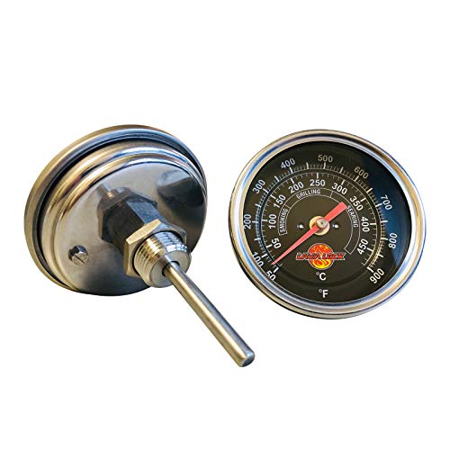 LavaLock Black Face BBQ Grill Thermometer