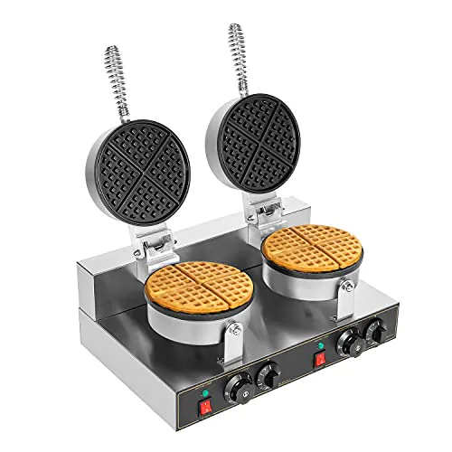 Round Electric Waffle Iron Stainless Steel Non-stick