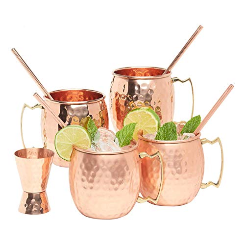 Kitchen Science Moscow Mule Copper Mugs Set of 4