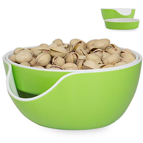 Double Peanut Bowl with Seeds Shell Storage