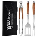 GRILAZ Heavy-Duty Rose Wooden BBQ Grilling Tools Set.
