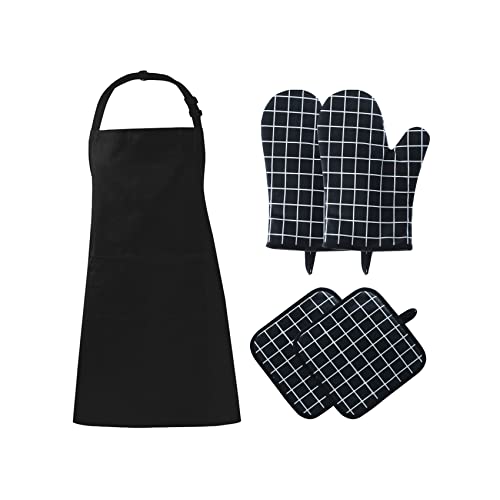 Kitchen Apron Oven Mitts Pot Holders - 5pcs Kitchen Accessories