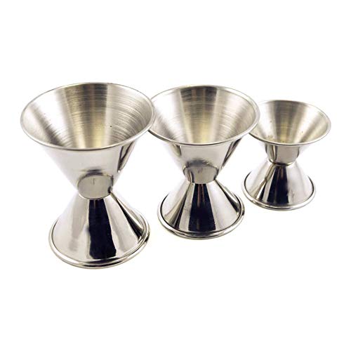 Set of 3 Stainless Steel Double Jiggers