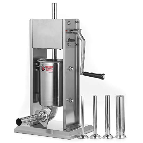 Stainless Steel Vertical Sausage Stuffer,Sliver,Dual Speed