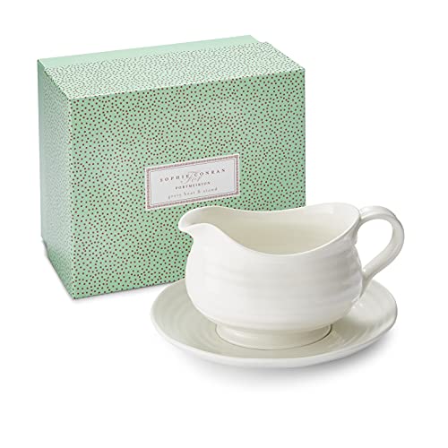 Portmeirion Sophie Conran White Gravy Boat and Stand