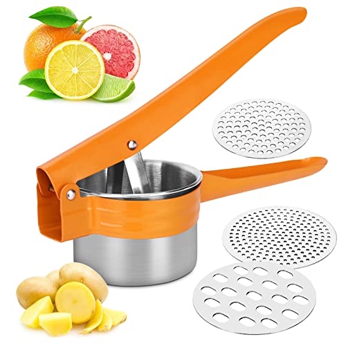 Potato Masher with 3 Interchangeable Discs