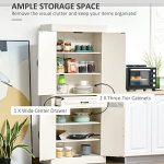 Freestanding Kitchen Pantry with 4 Doors and 2 Large Cabinets - Image 4