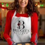 Personalized Kitchen Apron Initial Name Flowers Design - Image 4