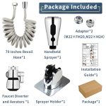 Faucet Spray Head Replacement with 79” Recoil Hose and Holder - Image 8