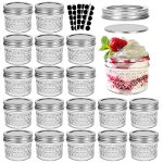Mini Mason Jars With Silver Separable Lids and Diamond appearance