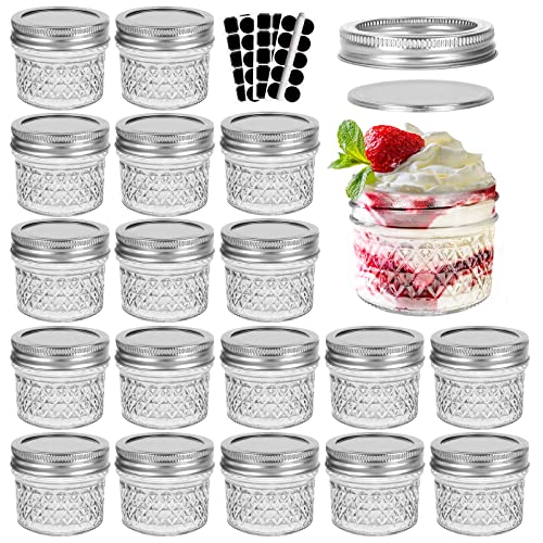Mini Mason Jars With Silver Separable Lids and Diamond appearance