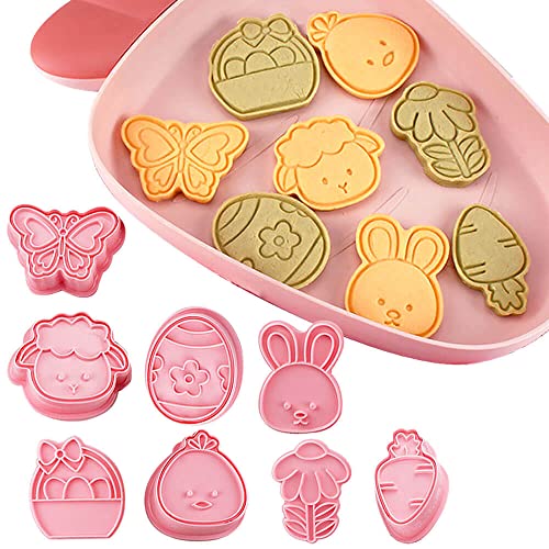 3D Easter Cookie Cutters for Baking 8 Pcs