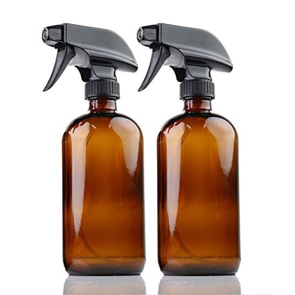 Glass Spray Bottle 16oz Amber Dark Brown Mist