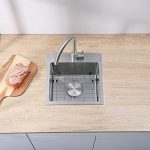 VAPSINT 15"x 15" Topmount Brushed Nickel Drop in Bar Sink - Image 8