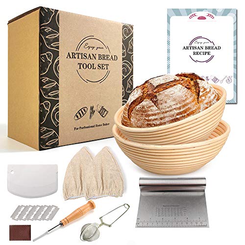 Round Bread Proofing Basket with Making tools