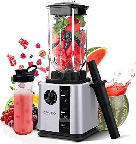 CRANDDI Professional Blender K95-S – 80oz BPA-Free Jar, 1800W Motor, and Variable Speed Control for Smoothies, Soups, and More