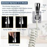 Faucet Spray Head Replacement with 79” Recoil Hose and Holder - Image 2