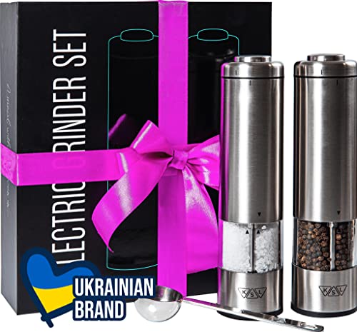 Convenient Battery Operated Salt and Pepper Grinder Set: Effortless Seasoning Solution