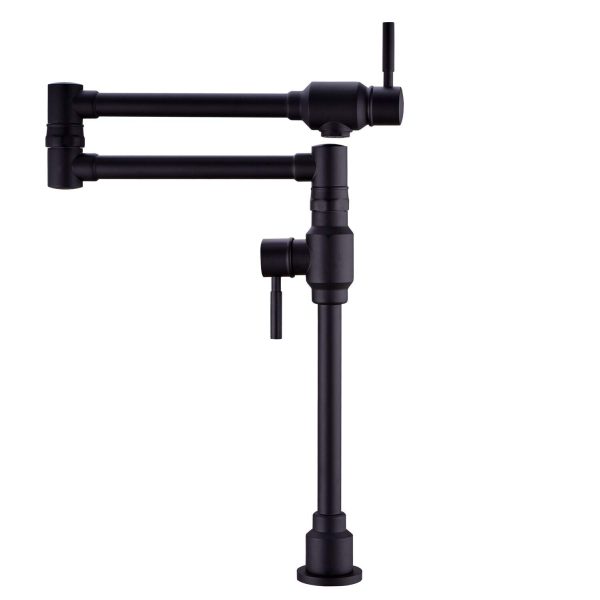 Black Deck Mount Pot Filler Kitchen Faucet