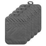 5Pack Pocket Pot Holders Cotton Heat Resistant