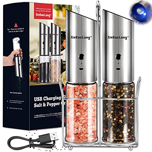 Compact USB Rechargeable Electric Salt Pepper Grinder - Convenient and Stylish Seasoning Solution