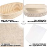 Handmade Oval Banneton Basket Bench Scraper & Linen Cloth - Image 4