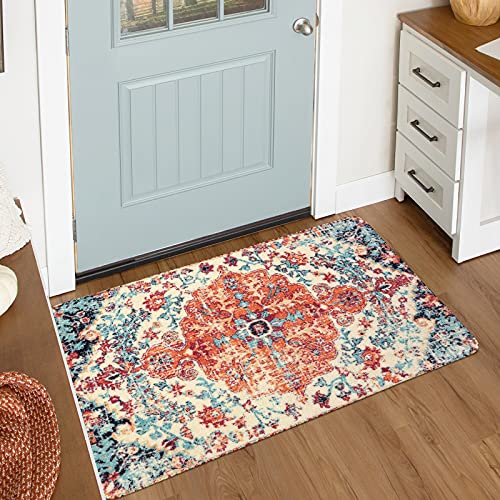Lahome Bohemian Floral Medallion Area Rug