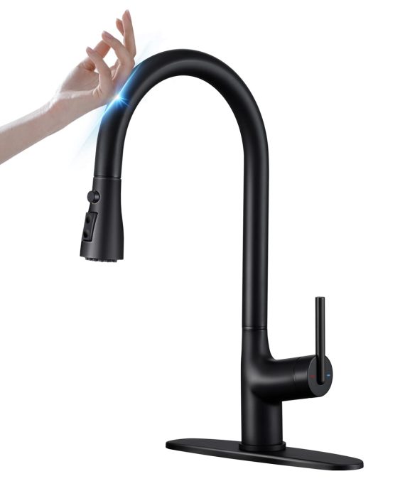 Touch On Kitchen Faucet with Deck Plate