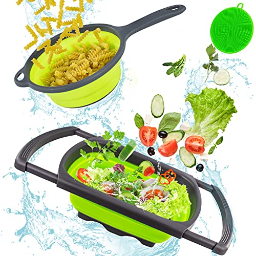 Over the Sink Collapsible Collanders and Strainers