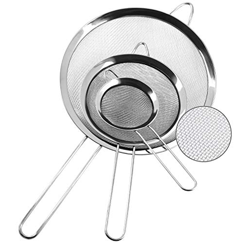 Fine Mesh Strainers with Durable Mesh and Sturdy Handle