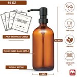 Amber Glass Soap Dispenser with Rustproof Matte Black Stainless Steel Pump - Image 2