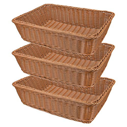 Yarlung 3 Pack Imitation Rattan Woven Bread Baskets