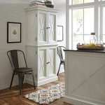 White Kitchen Pantry with Two Upper and Two Lower Storage Cabinets - Image 2