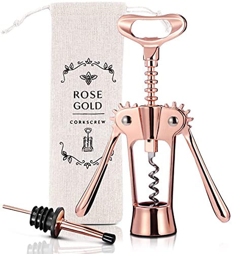 Godmorn Rose Gold Beer Bottle Opener with Wine Pourer