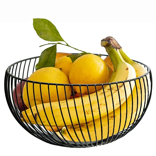 Wire Fruit Basket Black Iron Fruit Holder Decorative Stand