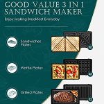 750W Electric Panini Press Grill with Non-stick Removable Plates - Image 2